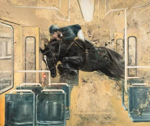 Trikkehopp III, 2019 (olje på lerret)