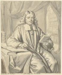 Portrett av Dr. Hugo van der Helst i et studierom