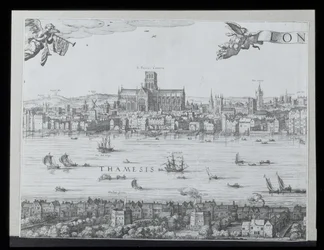 Panorama over London og Themsen, del to som viser St. Paul