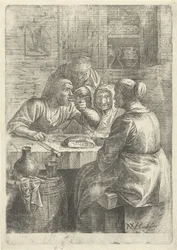 Tre gamle kvinner spiser ved et bord