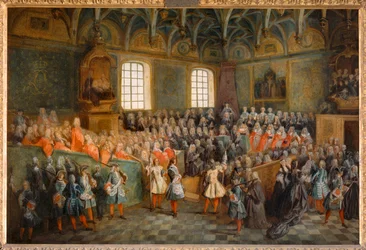Rettsmøte (Lit de Justice), holdt i Parlamentet 22. februar 1723 …