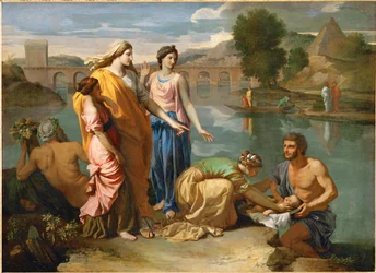 Moses reddet fra flommen i Nilen av faraos datter …
