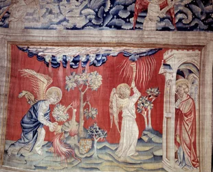 Henging av åpenbaring (1373 -1383), n. 30: de døde på bakken. Tapetet av Nicolas Bataille (1330-1405)