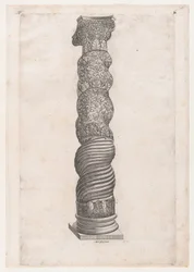 Mirror of Roman Magnificence: Grotesque Winding Column i St. Peters, 1500-tallet..., 1500-tallet.