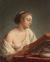 Kvinne leser, 1769.