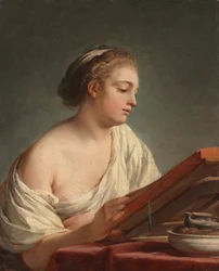 Kvinne som leser, 1769