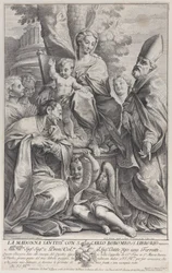 Jomfru og barn med Saint Liborius og Carlo Borromeo, 1693-95., 1693-95.