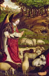 Triptyket med Moses og den brennende tornebusken, ca. 1476 (detalj av 173010)