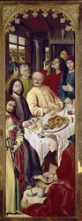 Triptyk: Maria Magdalena vasker Jesu føtter (høyre panel) (tempera på panel