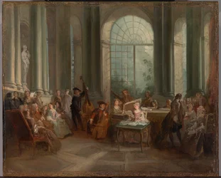 Konsert i den ovale loungen på Pierre Crozats slott i Montmorency