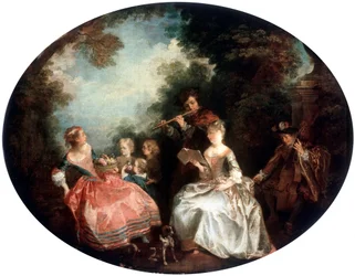 Konsert i en park, 1700-tallet.