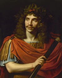Molière i rollen som Julius Caesar i Pompeys død av Pierre Corneille, 1656.