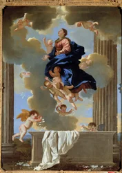 Antagelsen av jomfrumaleriet av Nicolas Poussin