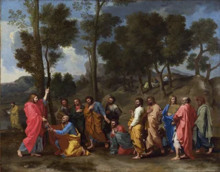De syv sakramentene: Ordinasjonen, barokk, ca. 1637-1640, Frankrike, National Gallery, London, 95,2 x 120,6