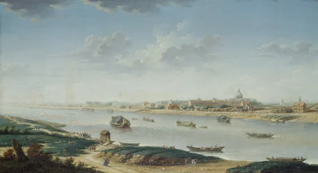 Salpêtrière, utsikt over Rapée, cirka 1752 (olje på lerret)