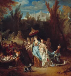 Detalj av maleriet "" Moses sparer vann""". Maleri av Nicolas De Largilliere (1656-1746)