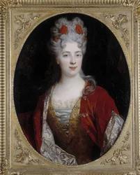 Portrett av en kvinne. Maleri av Nicolas de Largilliere (1656-1746) (olje på lerret)