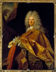 Portrett av mennesket (Jacques de Laage (gjorde 1660), mottaker av størrelser, sekretær for kong Ludvig XV i 1718?) Maleri av Nicolas de Largilliere (1656-1746) 1700-tallet Søn. 1,39x1,07 m