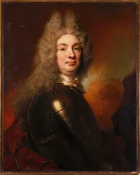 Portrett av en adelsmann i rustning, iført rød kappe