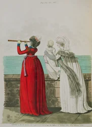 Morgenkjoler, fig. 194, 195 og 196 fra Nikolaus Heideloffs «Gallery of Fashion», bind II, oktober 1798
