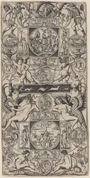 Ornamentpanel med Orpheus og Paris-dommen