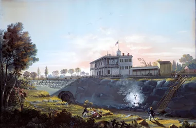 Utsikt over tunnelen til Harlem Railroad, ca.1837.
