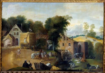 Le vannage du grain Maleri av Nicolo dell "Abate
