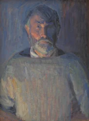 Portrett av kunstneren. Lampelys