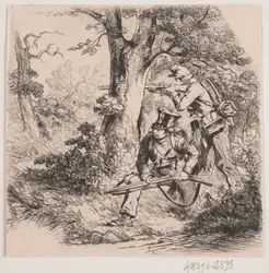 Soldater i en skog. Utpostgjerde ved Vejle