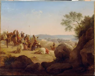 Les pelerins devant Jerusalem (Israel). Painture av Nikanor Grigorievich Chernetsoff (ved Chernetsy ved Chernetsy ved Chernetsy ved Chernetsy