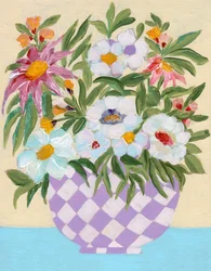 En munter blomsterbukett