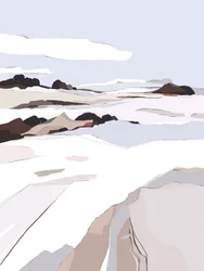 Minimalistiske vinterfjell