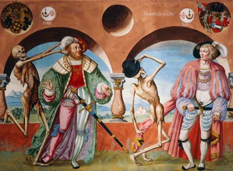 Death, Duke and Count fra Dance of Death-syklusen av Albrecht Kauw