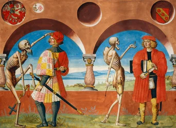 Death, Knight and Jurist fra Dance of Death-syklusen av Albrecht Kauw