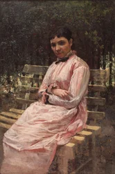 I en park. Portrett av kunstnerens kone