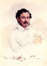 Portrett av Decembrist hertug Dmitry Shchepin-Rostovsky 1798-1858, 1839