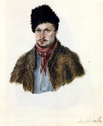 Portrett av Decembrist Vasily Davydov 1793-1855, 1839