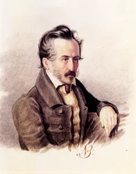 Portrett av Decembrist-greven Sergey Volkonsky 1788-1865, 1840-tallet