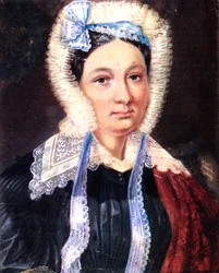 Portrett av Maria Kazimirovna Yushnevskaya 1790-1863, kone til Decembrist Alexander Yushnevsky, 1830-1839