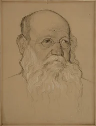 Portrett av den revolusjonære grev Pyotr A. Kropotkin 1842-1921, 1920-1921