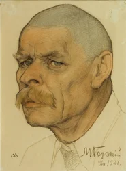 Portrett av forfatteren Maxim Gorky 1868-1939, 1921