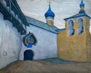 Pechory, kloster / gouache av N, K. Roerich