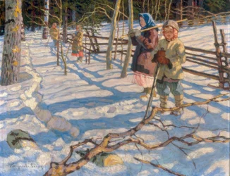 Barn i snøen