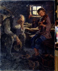 Talent (Talent). Peinture de Nikolai Petrovich Bogdanov Belsky (Bogdanov-Belsky) (Bogdanov Belski) (Bogdanov-Belski) (1868-1945). Huile sur toile
