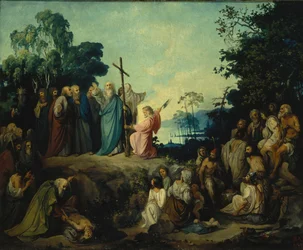 Saint Andrew the Apostle reiser et kors på Kiev-høyder, 1848