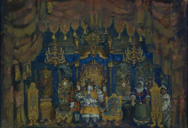 Jourdains rom. Scenografi for teaterstykket En borgerlig som adelsmann av J.-B. Molière, 1911