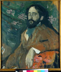 Portrett av maleren Nicolas Milioti (1874-1962) (Maleren Nikolay Milioti) - Maleri av Nikolai Nikolayevich Sapounov (1880-1912), olje på papp (77x66,7 cm)