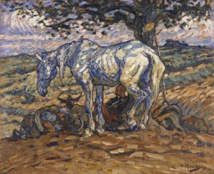 Don Quixotes hest Rocinante, 1911 (olje på papp)