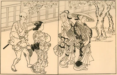 Tre kvinner og mannlig tjener, 1730, 1924.