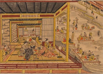 Tehus ved siden av Kamo-elven i Kyoto